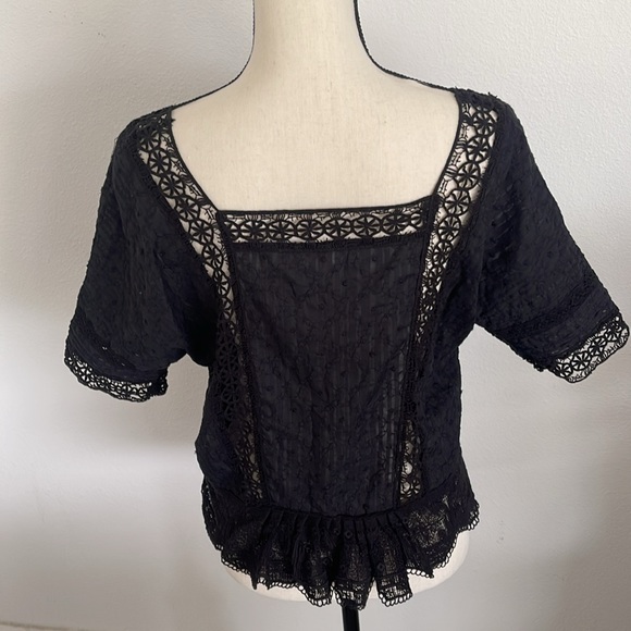 Free People Lace Blouse Sz SP - Picture 2 of 3